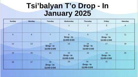 Tsibalyano T'o Tla'azt'en January 2025 Calendar 